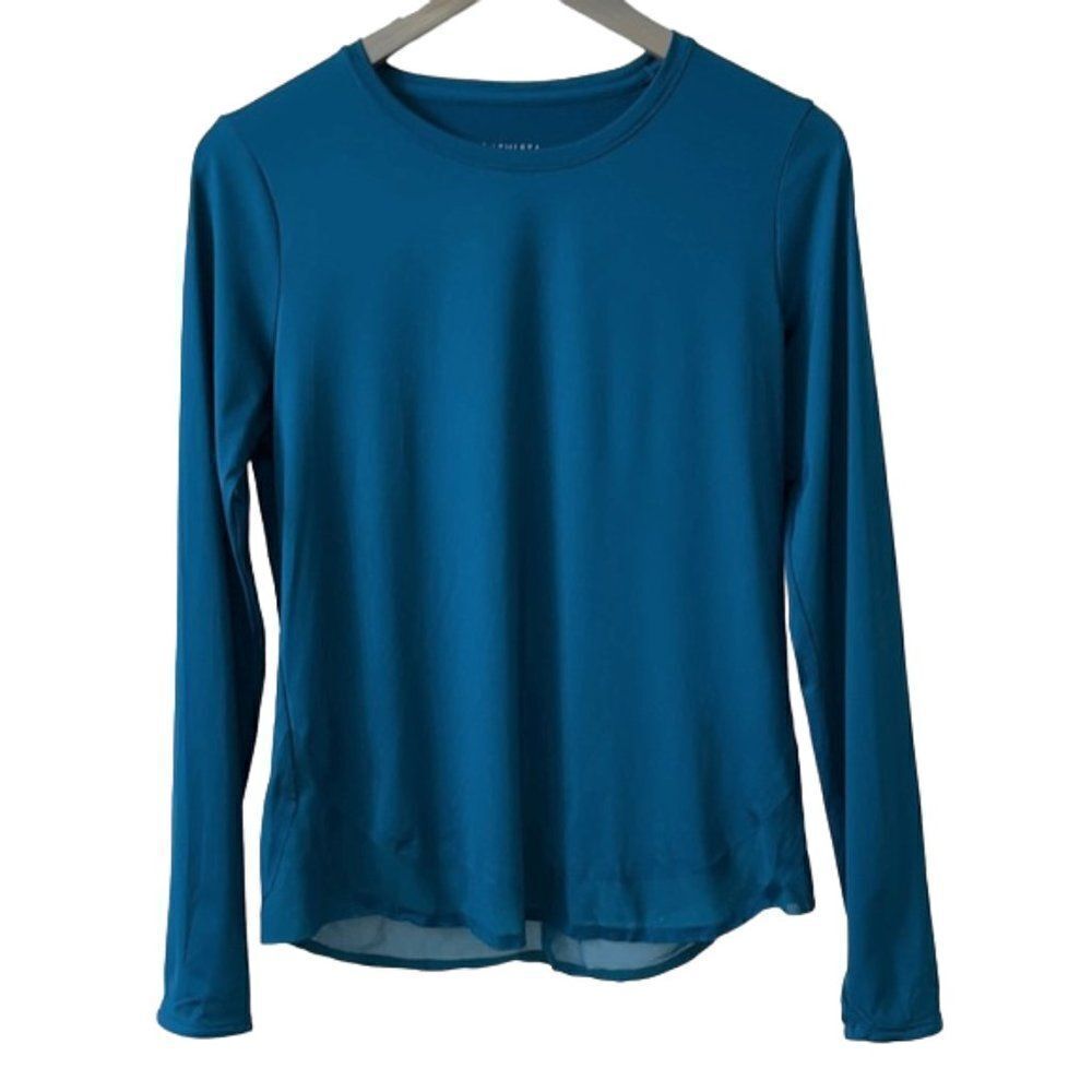 Athleta Teal Blue Long Sleeve Cadence Athletic Top